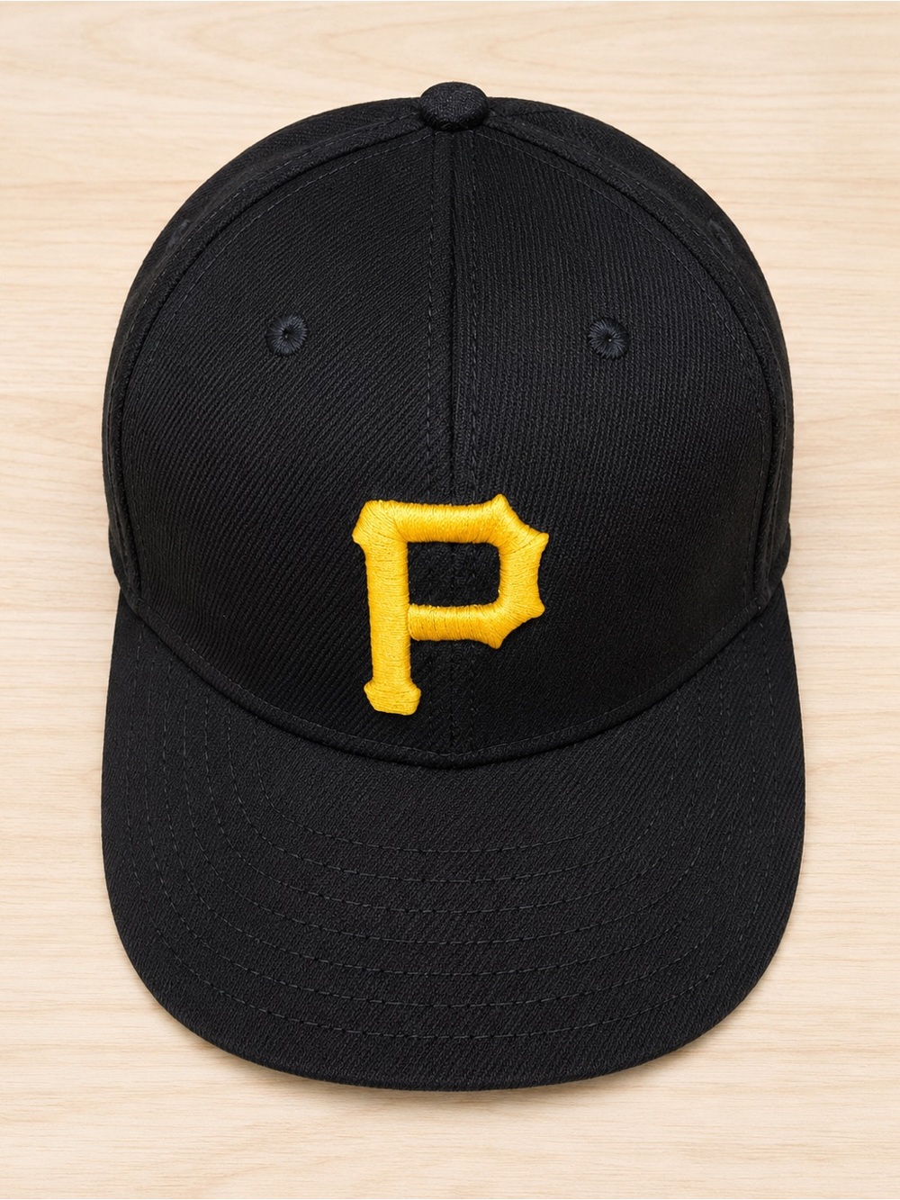 Black Pirates Baseball Cap with Yellow 'P' Logo